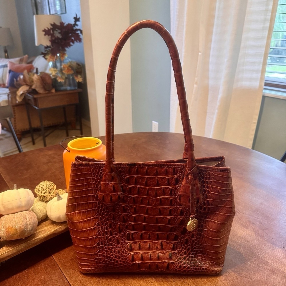BRAHMIN‎ MELBOURNE OR ANYTIME TOTE CROCODILE SHOULDER BAG GREAT COND